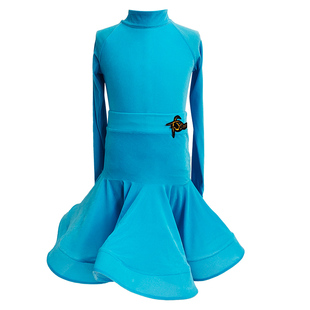 星舞林超薄丝绒拉丁舞服女童轻氧新款比赛服专业规定赛服高领套装