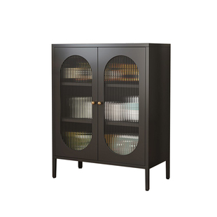 钢制收纳柜家用简约风厨房微波炉客厅储物柜铁艺餐边茶水柜铁皮柜