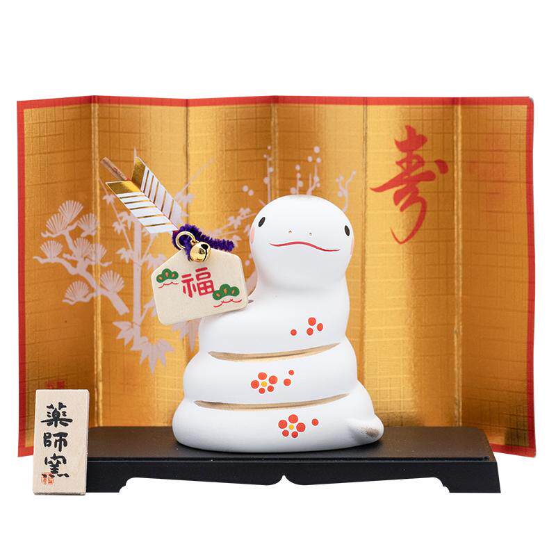 药师窑蛇摆件陶瓷手工可爱治愈系