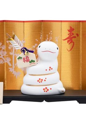 药师窑蛇摆件陶瓷手工可爱治愈系