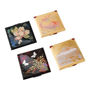 日本进口山中漆器小镜子女随身日式高颜值手持化妆镜便携高级轻奢