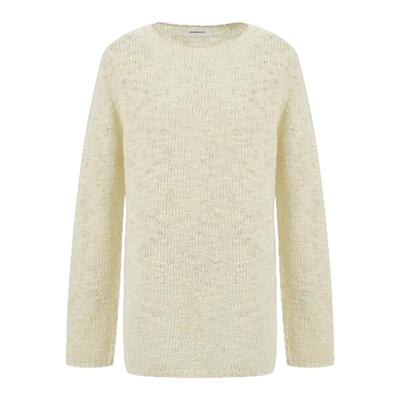 concise-white/简白 25秋冬女士钩边圆领毛衣银泰百货精品 301257