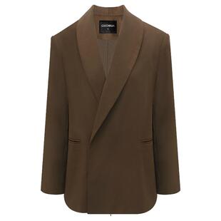 COCOBELLA极简风阔肩精纺西装女春通勤休闲双排扣西服外套SI3005