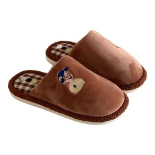 细细条 卡通男孩女孩包头棉拖鞋创意个性休闲韩系男女防滑居家鞋