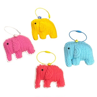 成品 车挂件大象钥匙圈diy创意毛线编织钥匙扣包包挂件手机挂链
