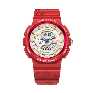 正港ZGOxHelloKitty红色本命年电子手表学生儿童12岁女孩生日礼物