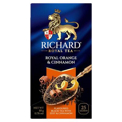 瑞查得Richard桔子肉桂风味红茶果香独立装袋泡茶俄罗斯原装进口