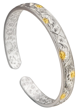 足银焕葵手镯时尚简约银手镯女款