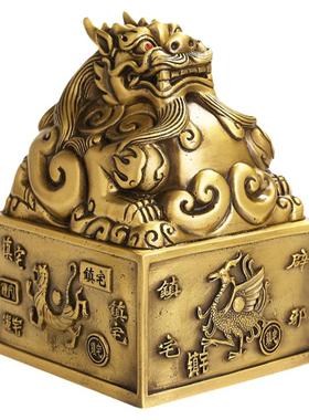 铜貔貅印章龙头印客厅神兽篆刻