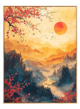 diy数字油画丙烯手绘中国风风景