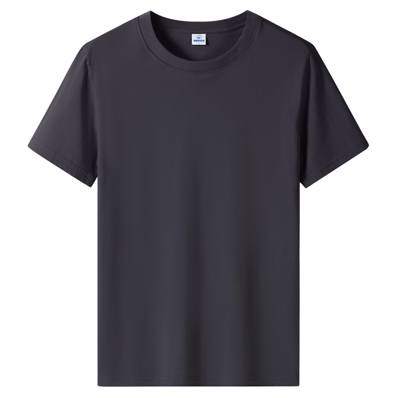 100%全棉短袖t恤红色对勾衣服纯色班服订制男女同款半截袖运动服