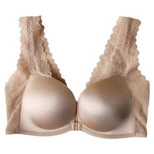 趣安芬文胸出口日本轻木棉背心前扣美背性感舒适无钢圈聚拢收副乳