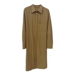 古木夕羊纯色天丝衬衫连衣裙女秋季宽松时尚休闲长裙