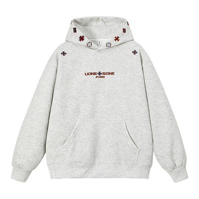 V37美式设计感小众刺绣连帽卫衣