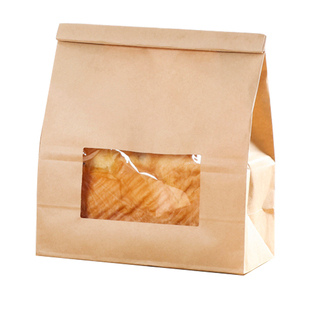 铁丝封条450克面包吐司袋ins切片袋烘焙包装雪花酥牛轧糖牛皮纸袋