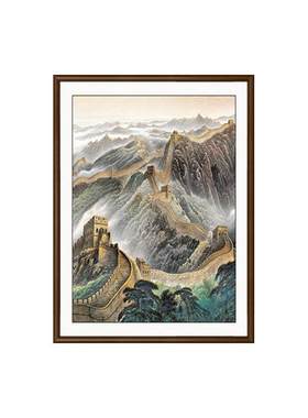 定制办公室山水风景靠山聚财挂画
