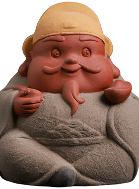 张明贵大师作品陶瓷Q版财神摆件