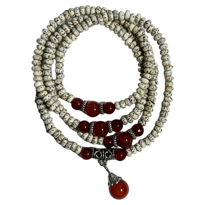 迷你星月菩提红玛瑙多圈佛珠手串