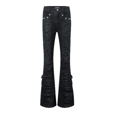 显瘦紧身洗水做旧牛仔长裤