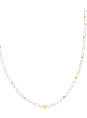 GGXR 秋冬天然珍珠925银爱心项链锁骨链毛衣链小众百搭高级感