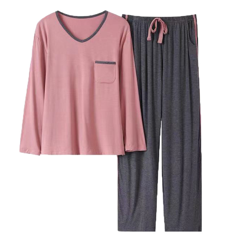 可拆卸胸垫睡衣女中年莫代尔棉舒适夏季薄款宽松套装可外穿家居服