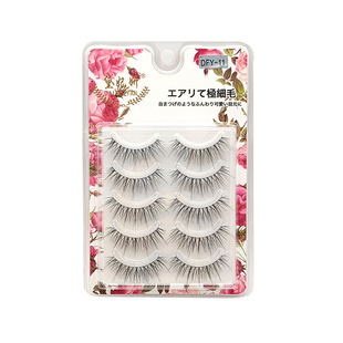 黛妃妍整条透明梗假睫毛DFY-11 仙女纤长鱼尾款自然自粘眼睫毛5对
