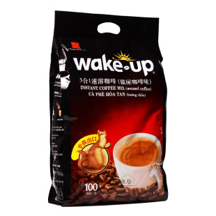 越南进口威拿咖啡wake up猫屎咖啡三合一速溶咖啡1700g克袋装包邮