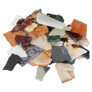 diy石材碎片 大理石异形片花岗石头玉石马赛克不规则手工材料混色