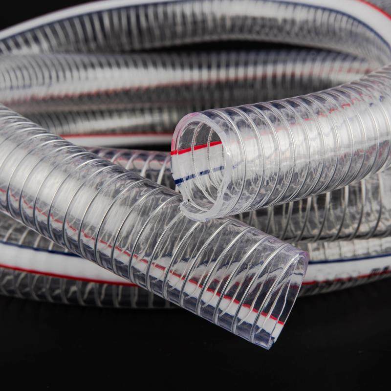 透明PVC钢丝增强软管耐压水泵耐高温油管抗老化管钢丝耐负压抽水