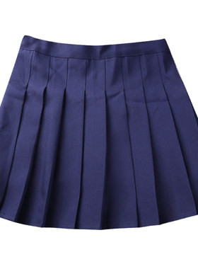 女童裙子半身裙蓝色小学生短裙