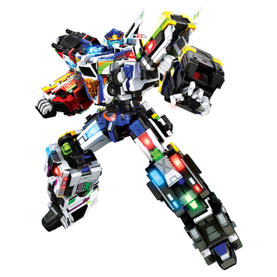 豪华版迷你特工队超级战警王五合体7变形玩具机器人金刚男孩力量