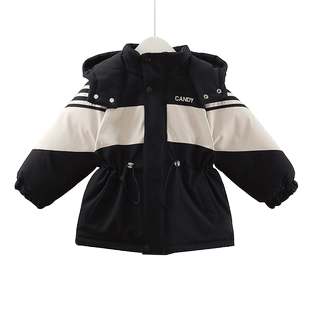 女童棉服外套2026新款儿童运动冲锋衣羽绒棉衣宝宝小童夹棉派克服