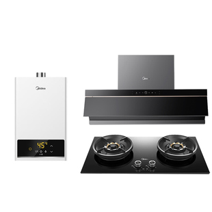 美的蒸汽洗油烟机燃气灶具热水器套装烟灶台组合厨房三件套AK7PRO