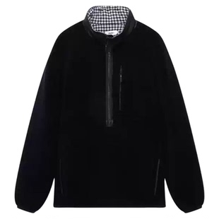 IMMI【羊羔毛拼格纹立领宽松夹克外套】设计师品牌 no退可换