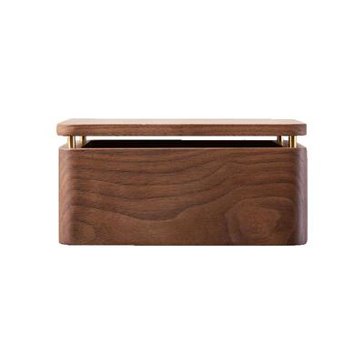 黑胡桃实木卫生纸巾盒壁挂免打孔