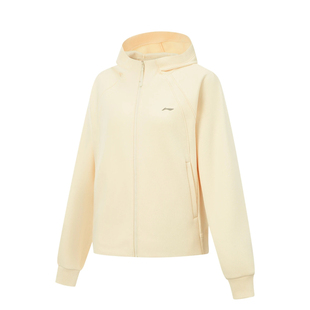 李宁运动卫衣2025冬季新款女子加绒保暖宽松开衫连帽卫衣AWDV944