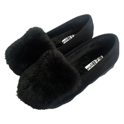 秋冬季毛毛鞋厚底韩版百搭兔毛