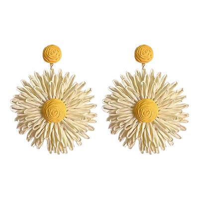 夏天海边度假风白色大花朵耳环