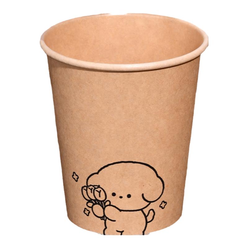 ins风加厚牛皮纸一次性纸杯家用高级感防烫杯子商用待客咖啡纸杯