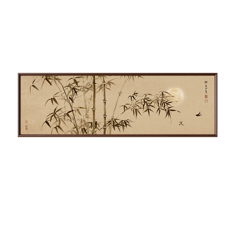 【新款7折】墨竹图茶室书房挂画