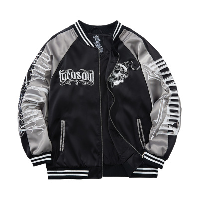 核爆炸六翼天使重工刺绣棒球夹克