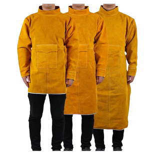 电焊工牛皮耐磨隔热防烫耐高温防护衣反穿衣焊工围裙氩弧焊工作服