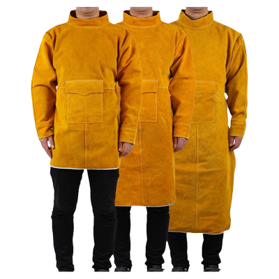 电焊工牛皮隔热耐高温围裙防护衣