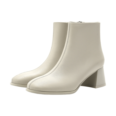 2023粗跟短靴哈森舒适