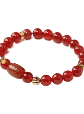 红玛瑙观音佛珠手链正品