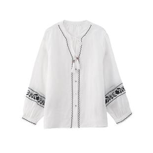 100%苎麻刺绣度假风套装！sofa轻薄透气高级感宽松衬衫短裤女