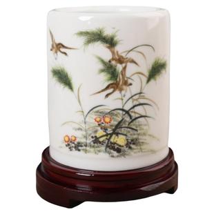 清仓包邮景德镇陶瓷笔筒学生礼物装饰桌面摆件收纳盒创意学生桌面