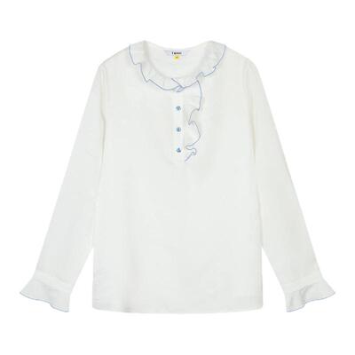 tanni荷叶领甜美气质上衣