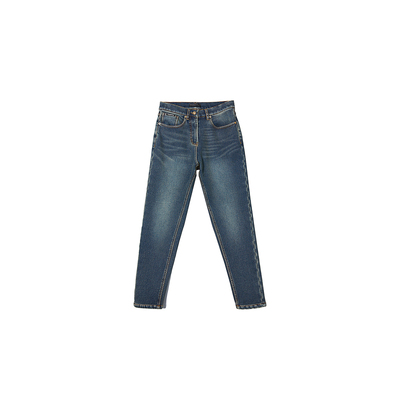 CHRISOUBYDAN加绒牛仔修身长裤