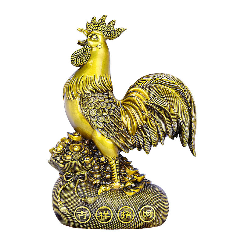黄铜金鸡吉祥物摆件入户玄关